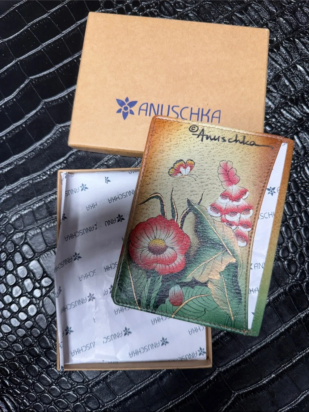 Anuschka Hand-Painted Passport Case RFID